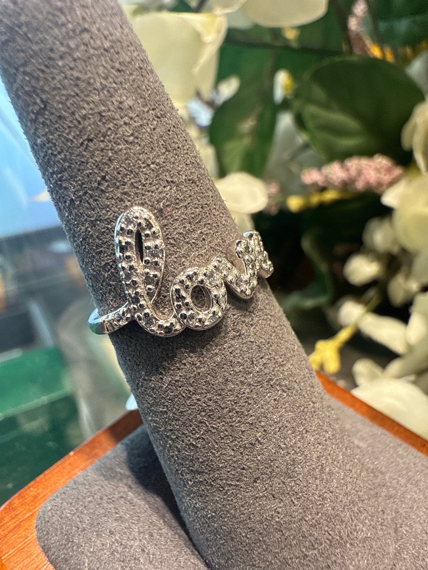 Silver love ring