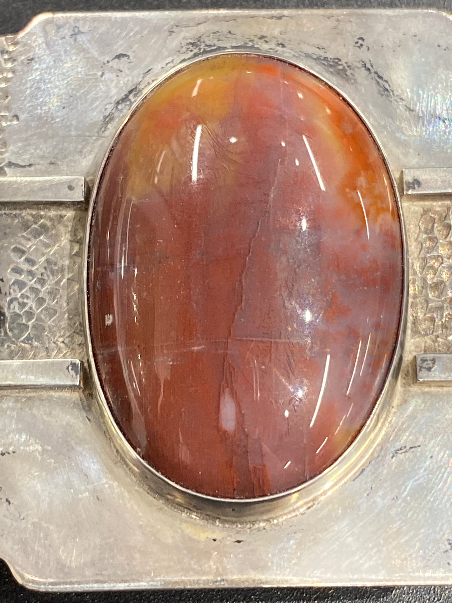 Silver Buckle With Colored Stone
