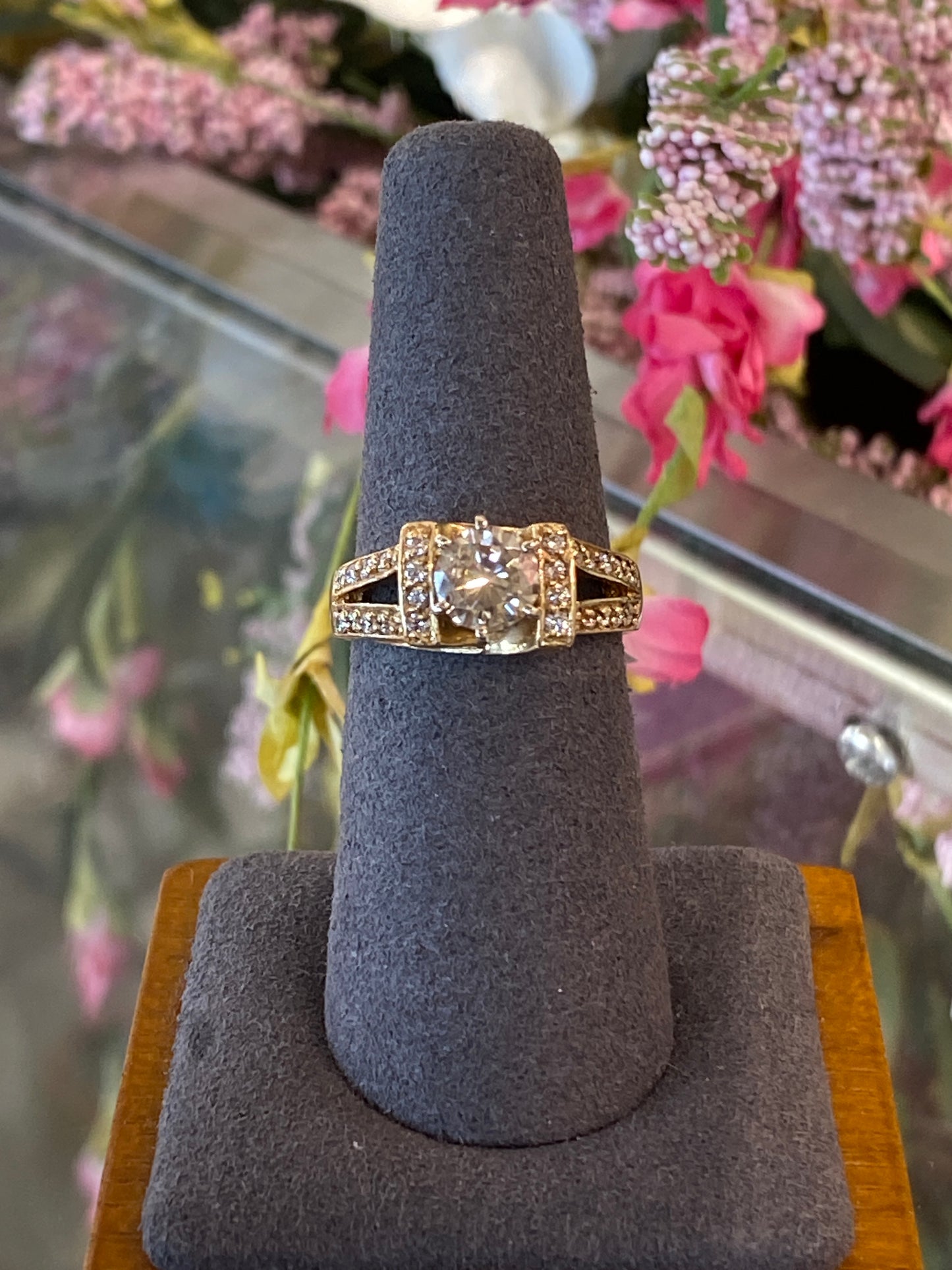 14k Yellow Gold Diamond Engagement Ring