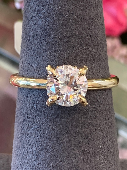 14k Yellow Gold Diamond Engagement Ring