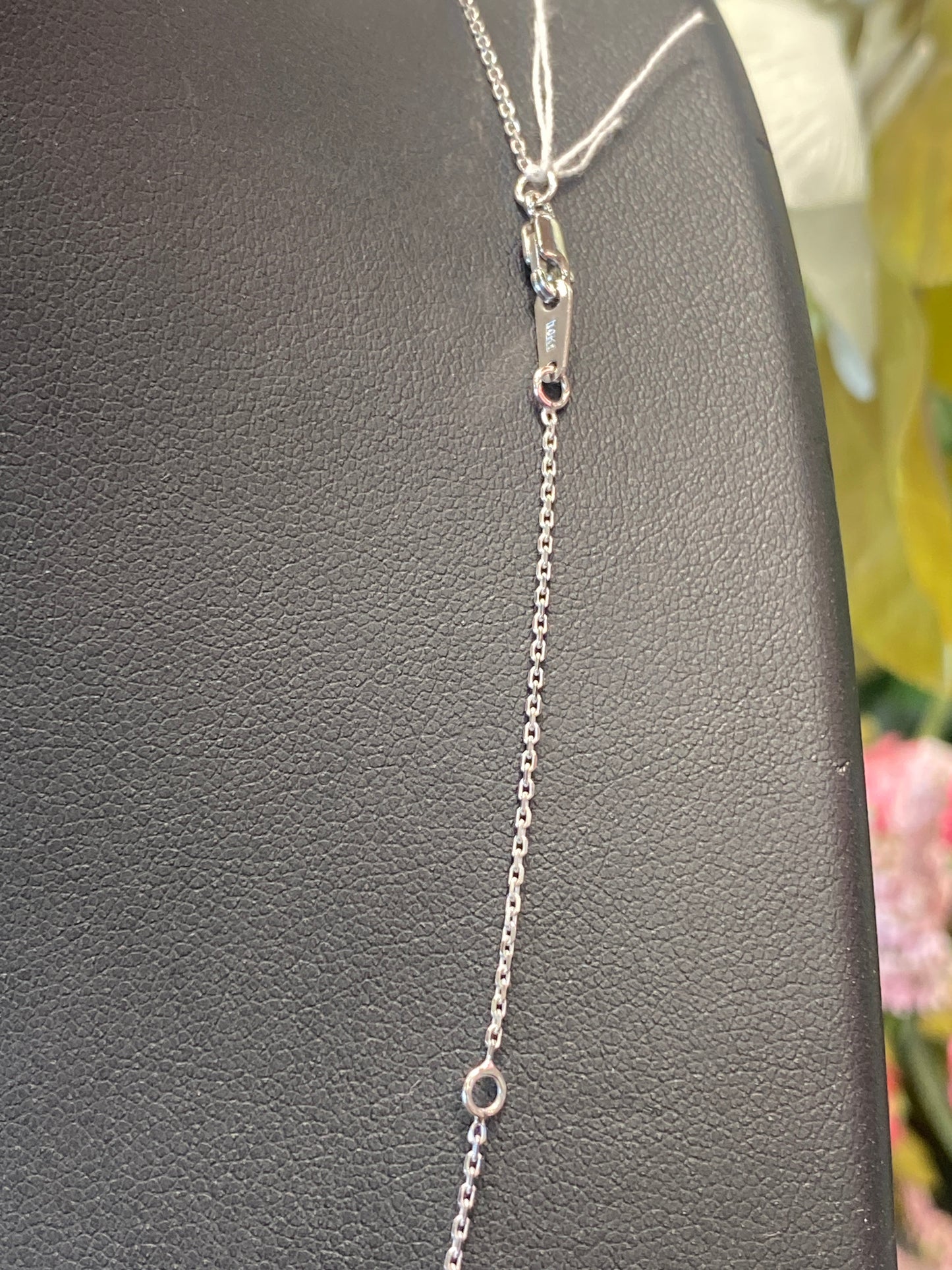 10k White Gold Chain With Diamond Pendant