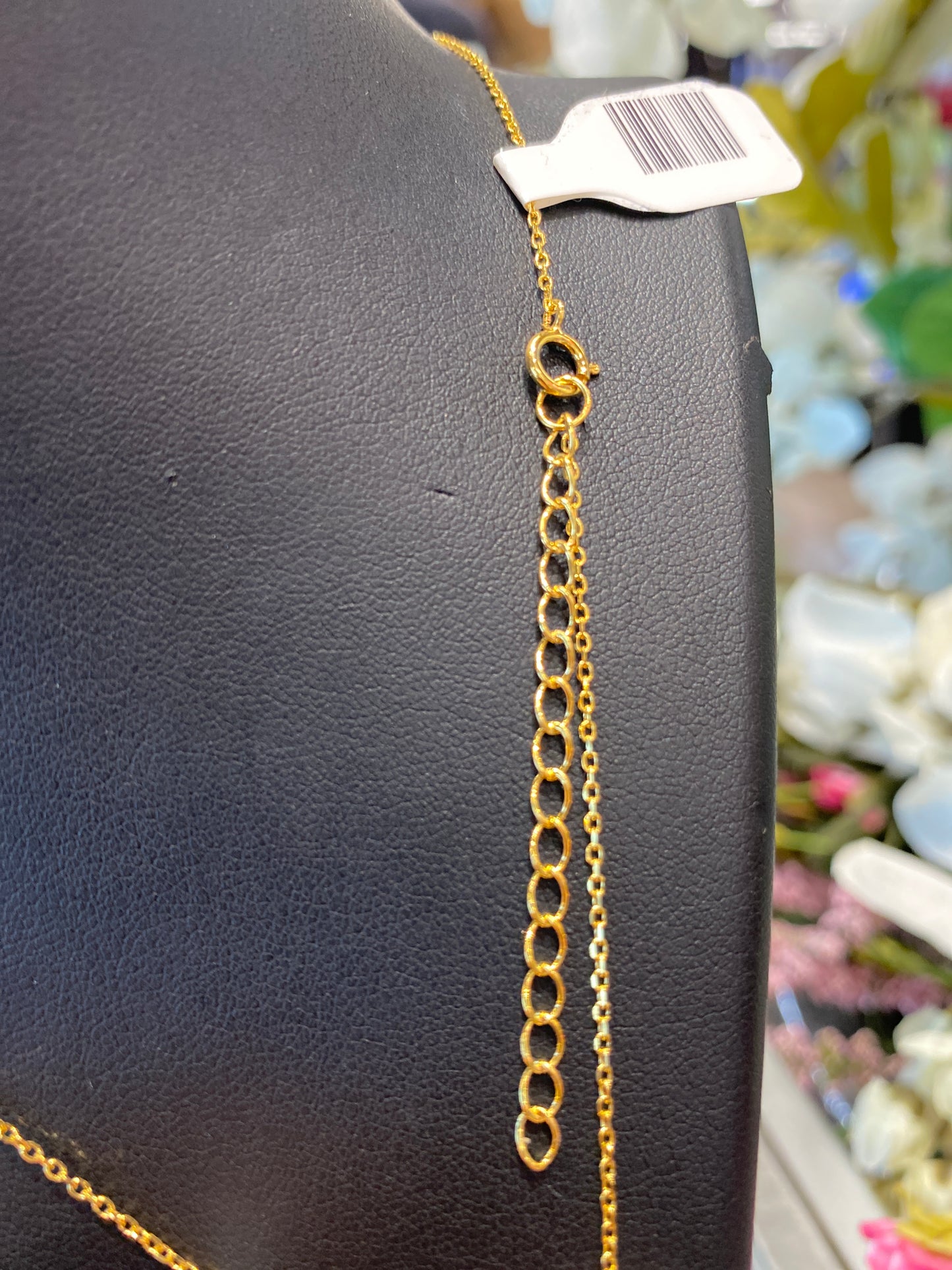 Silver Gold Plaited Chain With Diamond Shaped Pendant