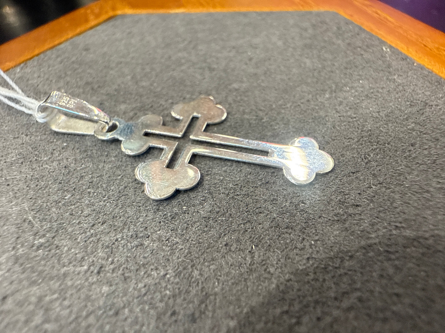 Silver cross charm