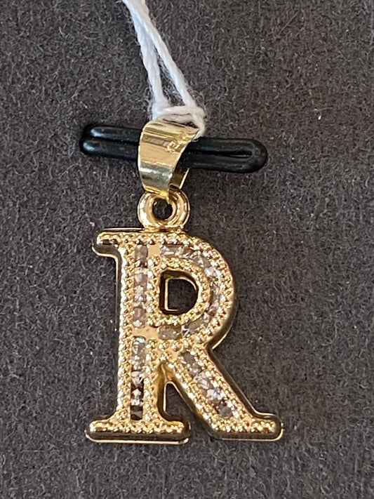 14k Yellow Gold “R” Pendant