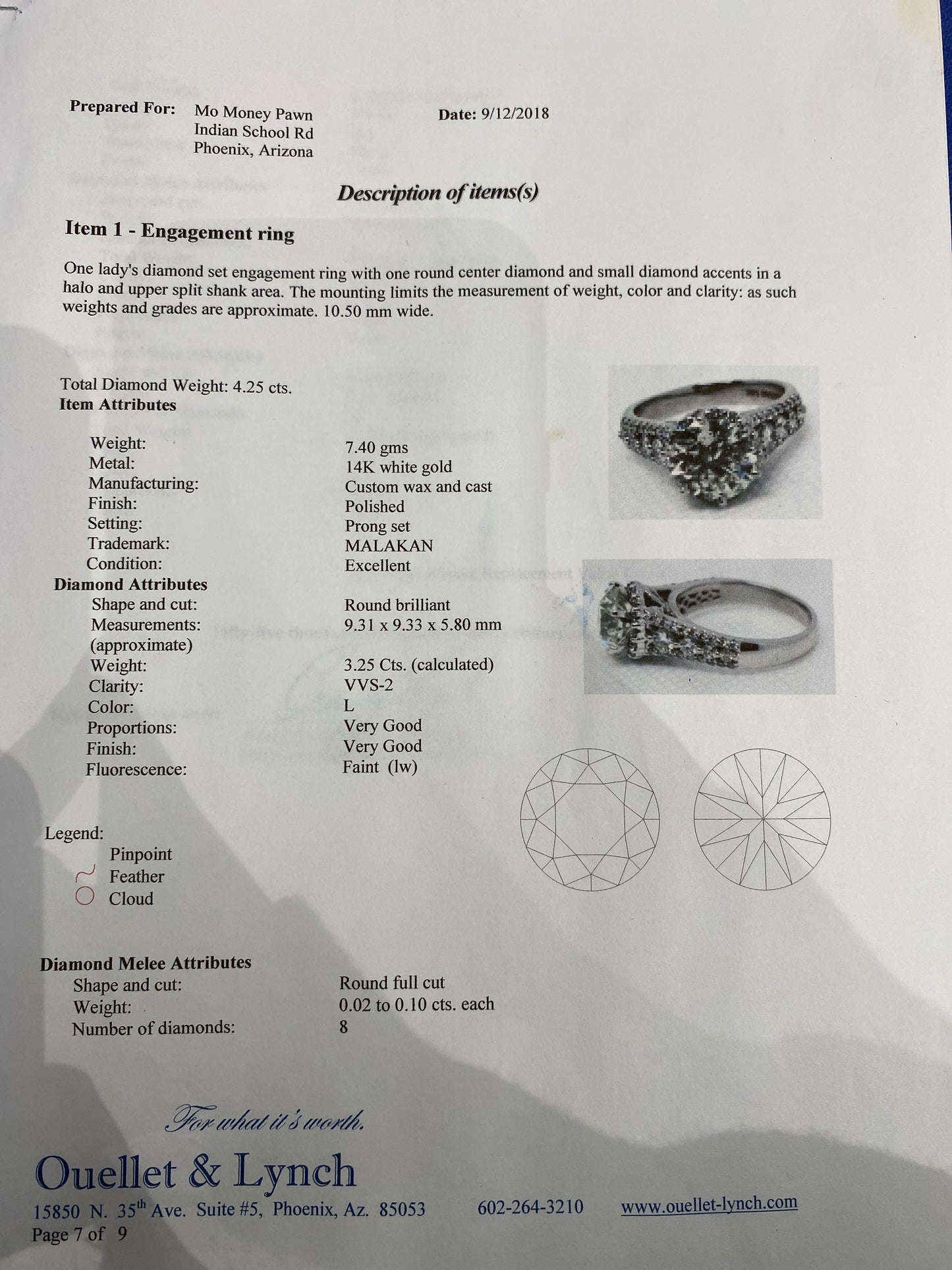 14k White Gold Diamond Engagement Ring