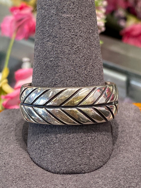 Silver David Yurman Chevron Ring