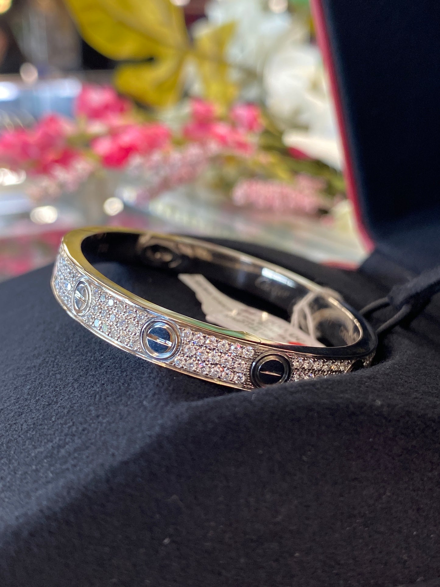 18k White Gold Cartier Love Bracelet With Diamonds