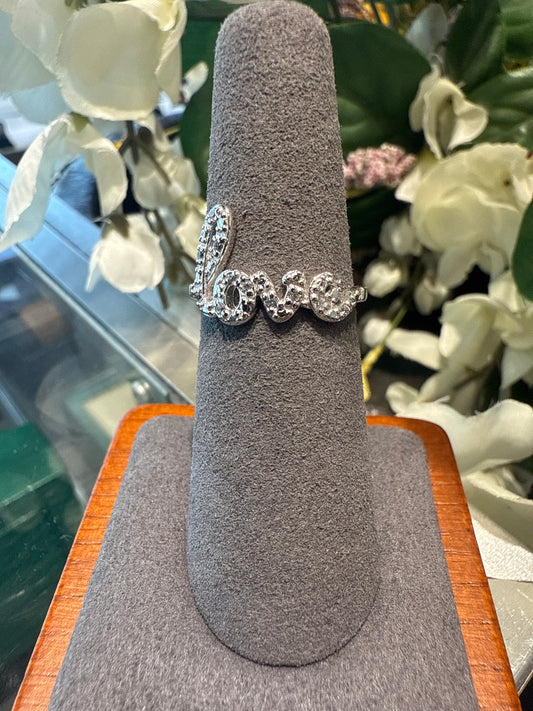 Silver love ring