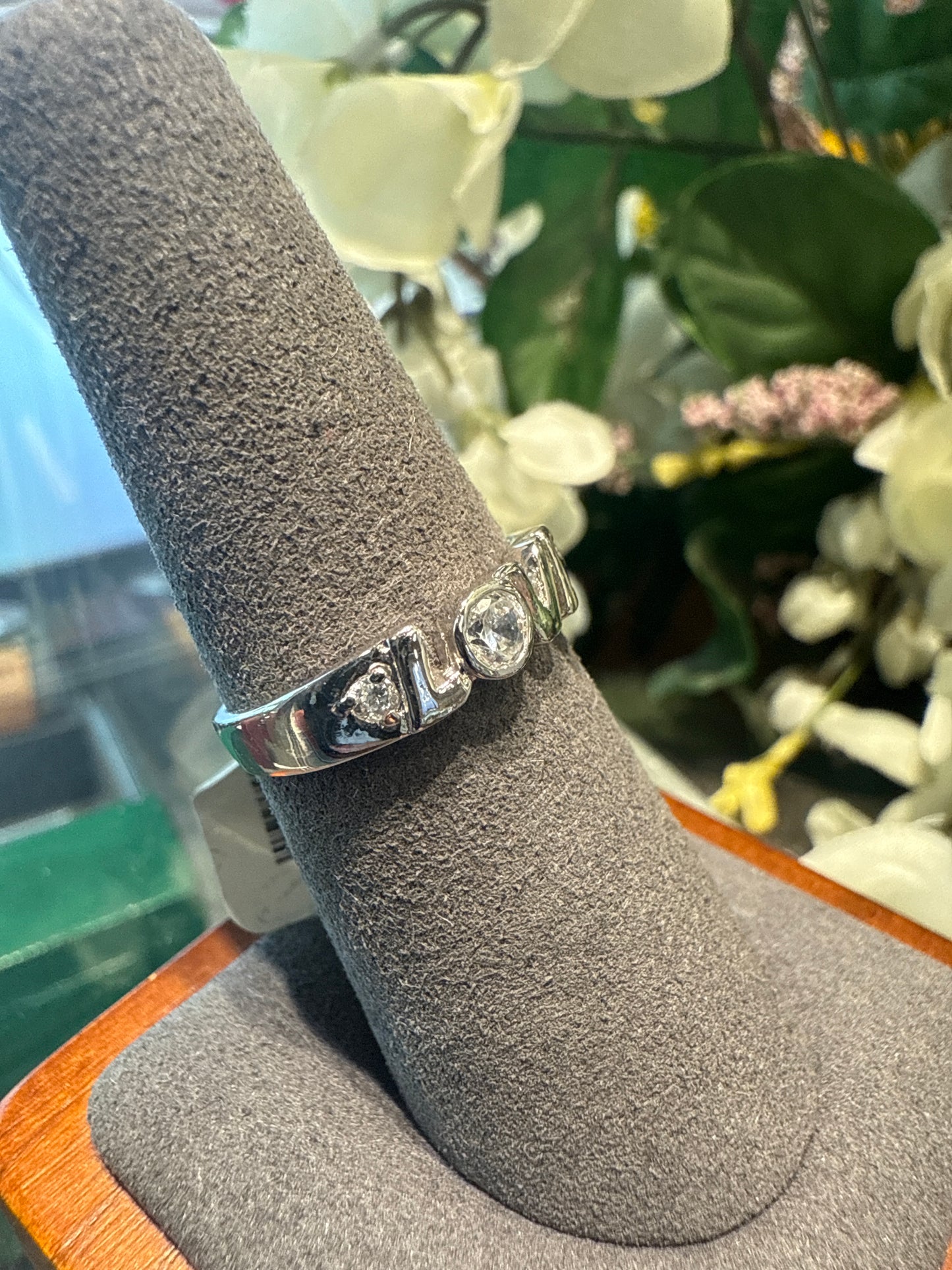 Silver love ring