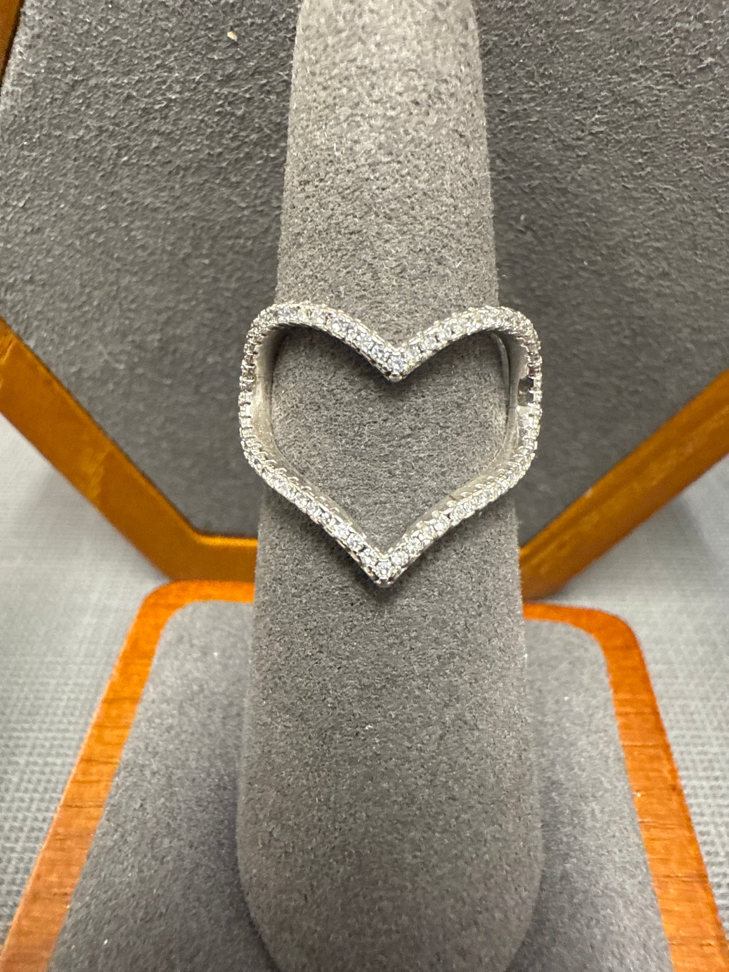 Silver heart ring