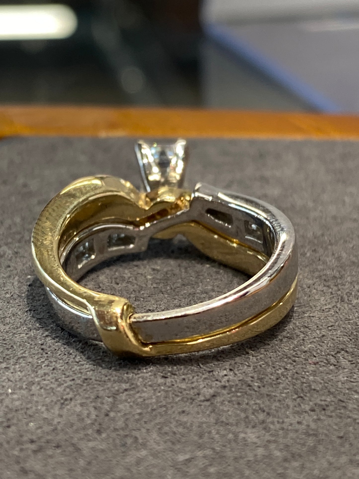 14k Two Tone Wedding Set