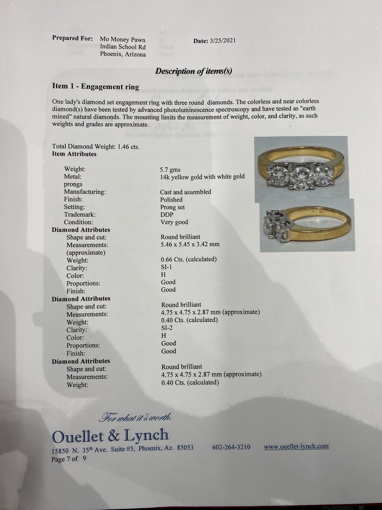 14k Yellow Gold Engagement Ring