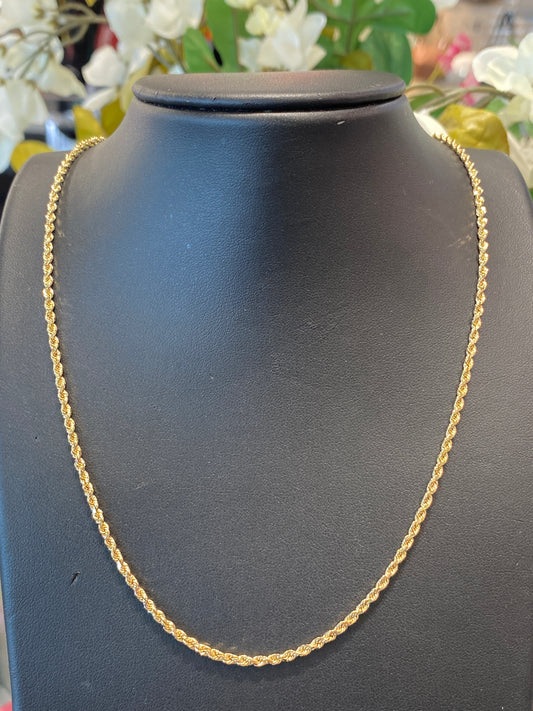 14k Yellow Gold Rope Chain