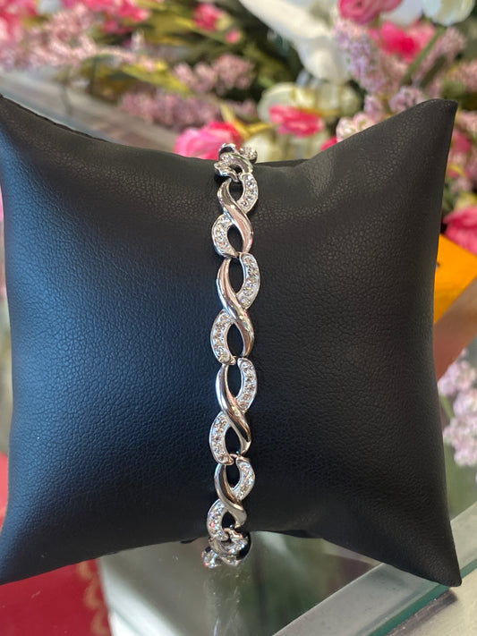 Silver Bracelet With CZ Stones