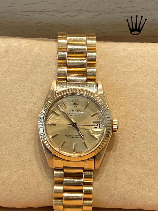 18k Ladies Mid Size Oyster Perpetual DateJust Rolex