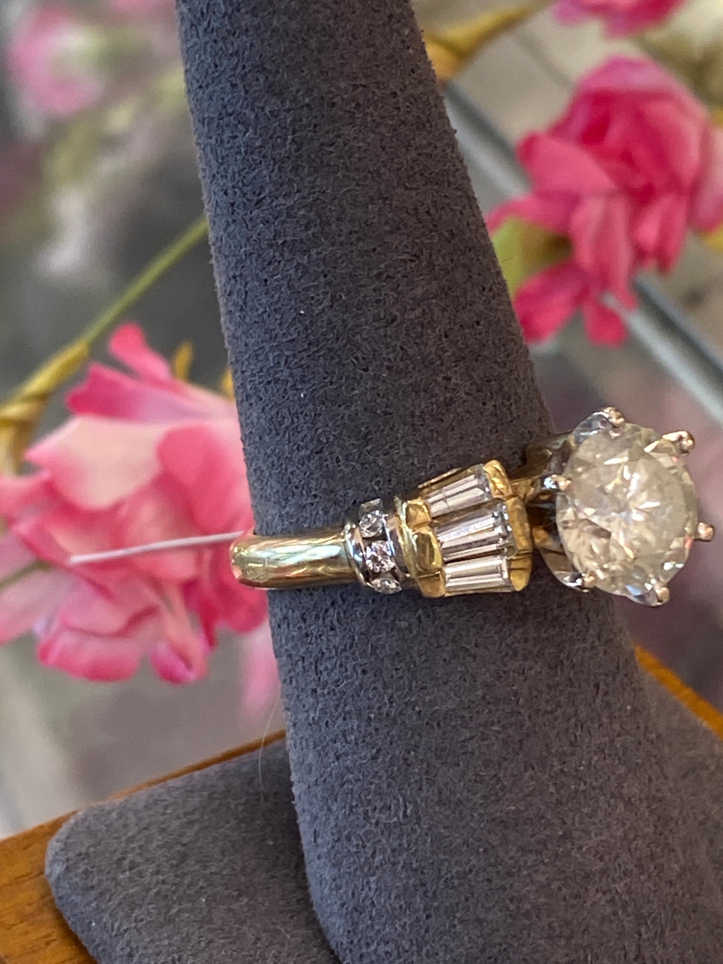 14k Yellow Gold Diamond Engagement Ring