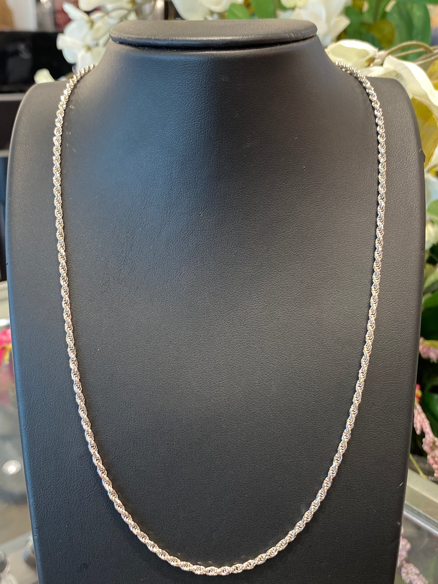 14k White Gold Rope Chain