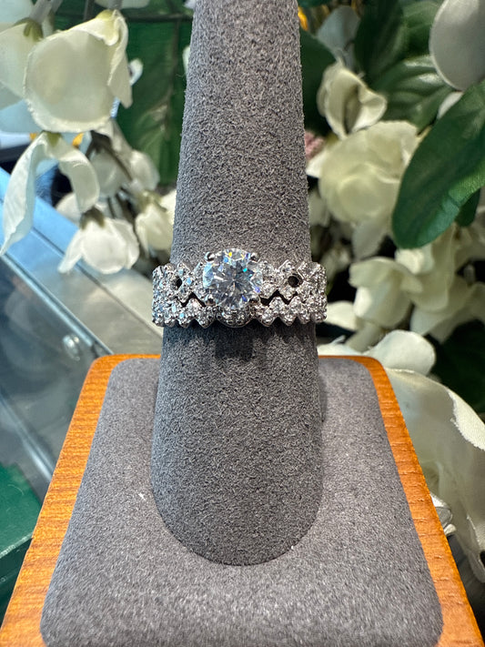Silver wedding set