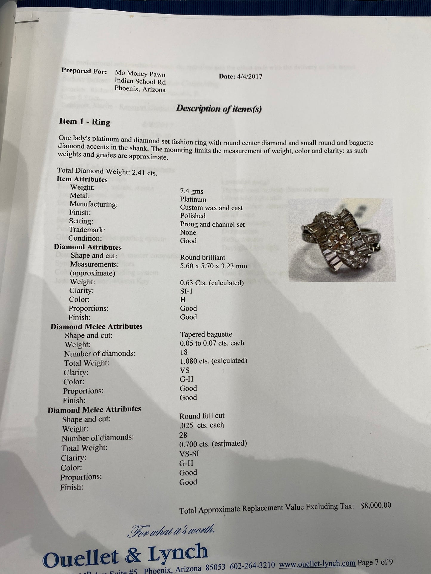 Platinum Diamond Fashion Ring