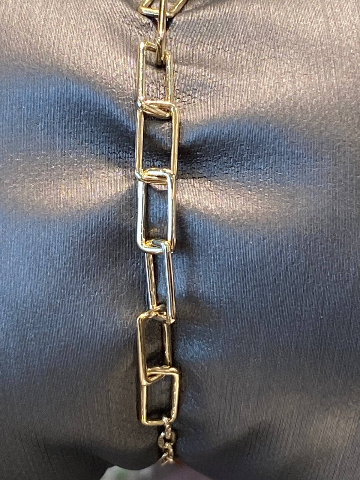 14k Yellow Gold Paper Clip Bracelet