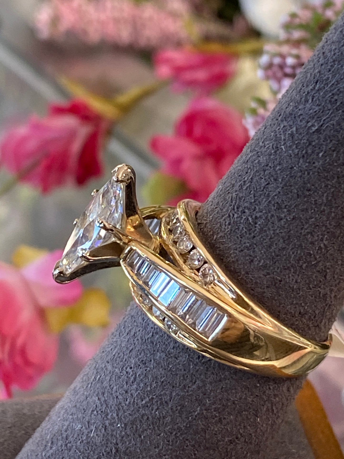 14k Yellow Gold Diamond Engagement Ring