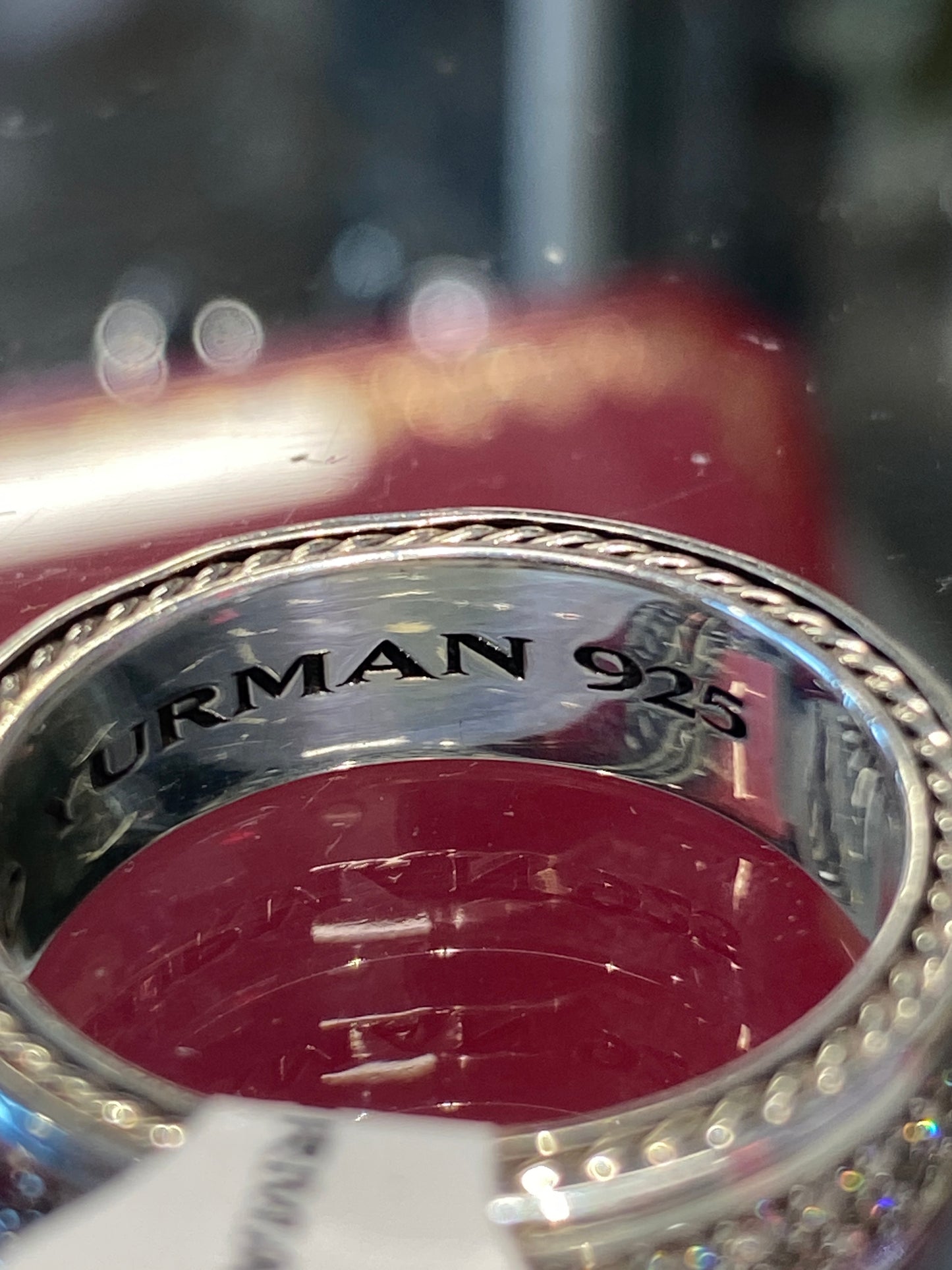 Silver David Yurman Diamond Band