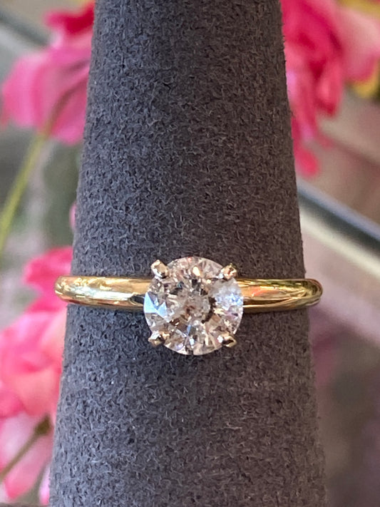 14k Yellow Gold Diamond Engagement Ring