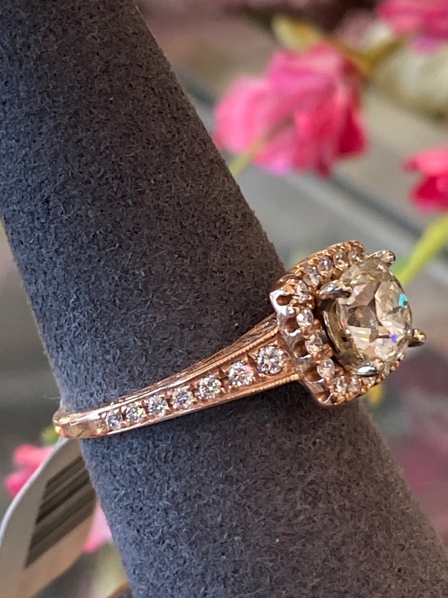14k Rose Gold Diamond Engagement Ring