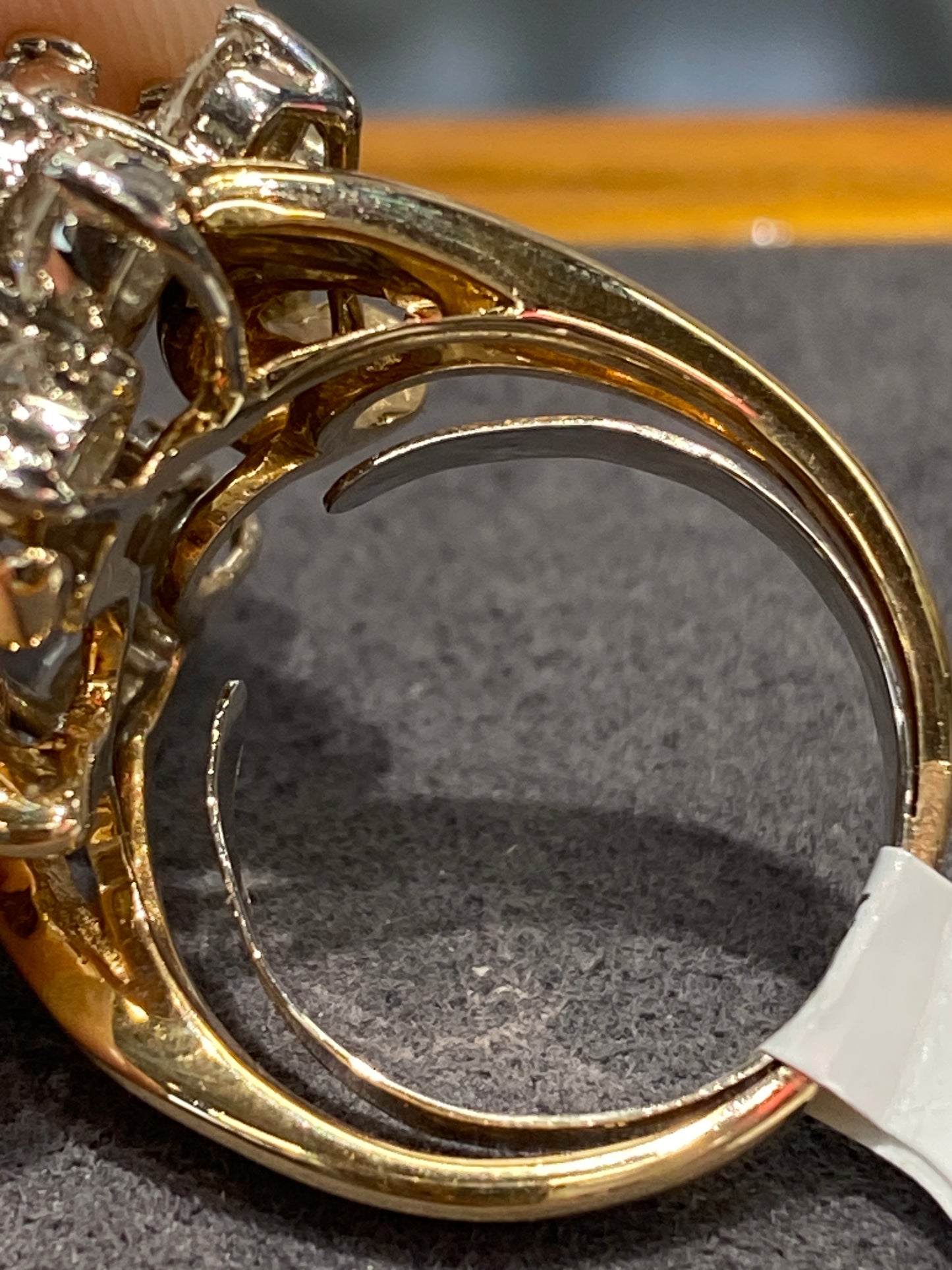 14k Yellow Gold Diamond Cluster Ring