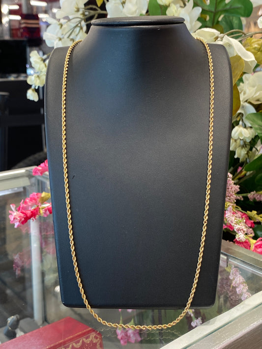 14k Yellow Gold Rope Chain