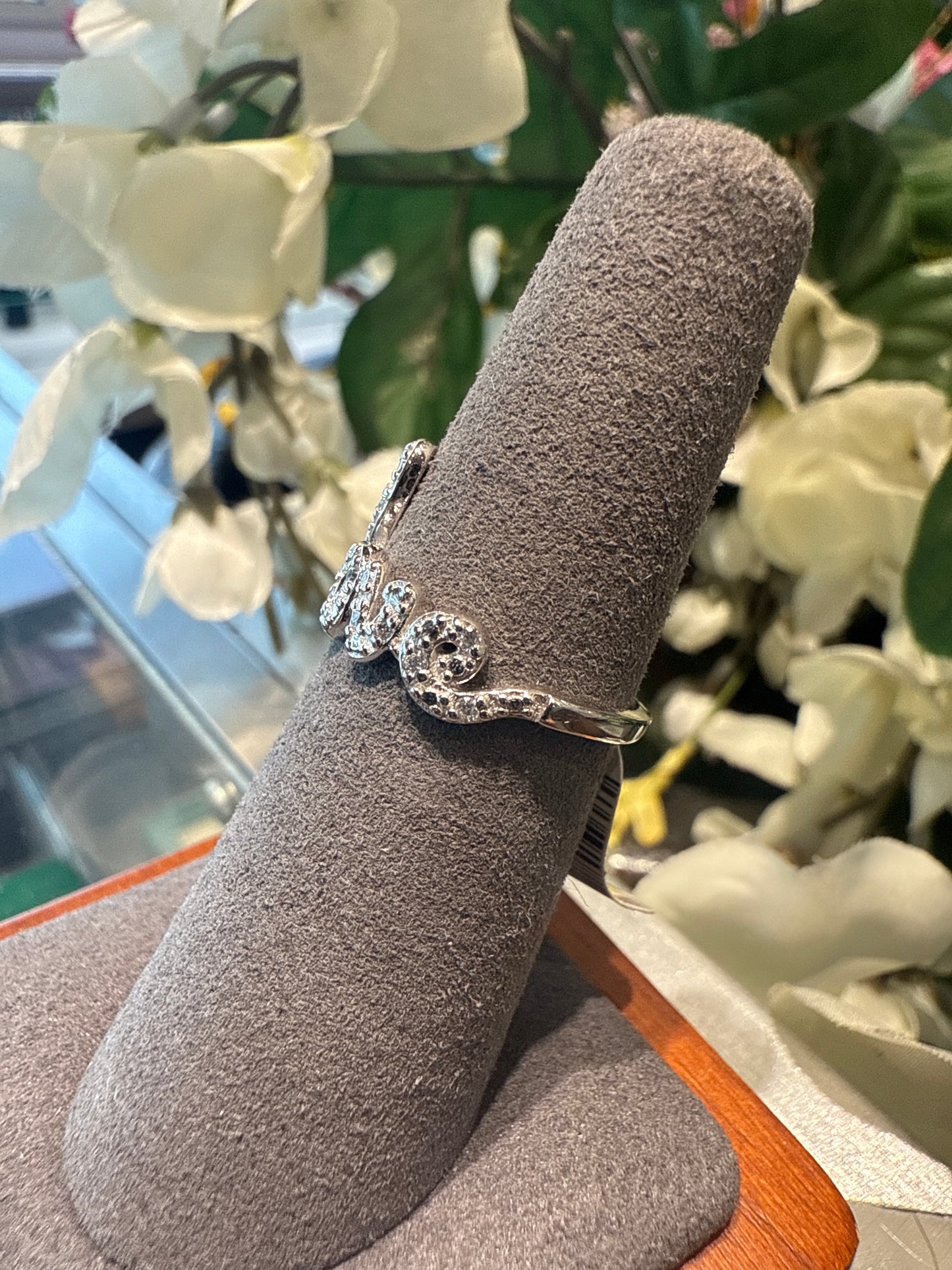 Silver love ring