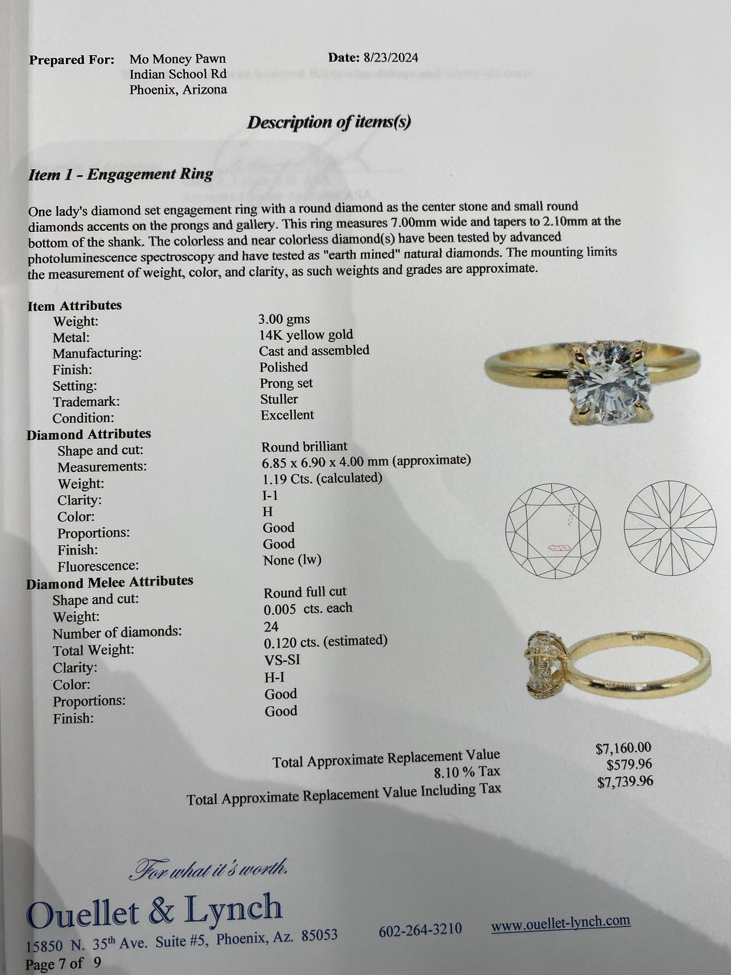 14k Yellow Gold Diamond Engagement Ring