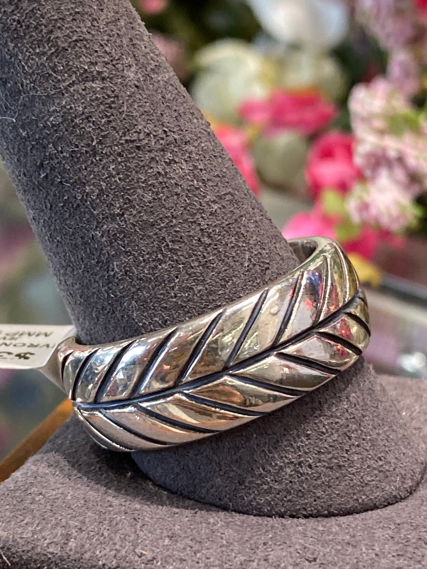 Silver David Yurman Chevron Ring