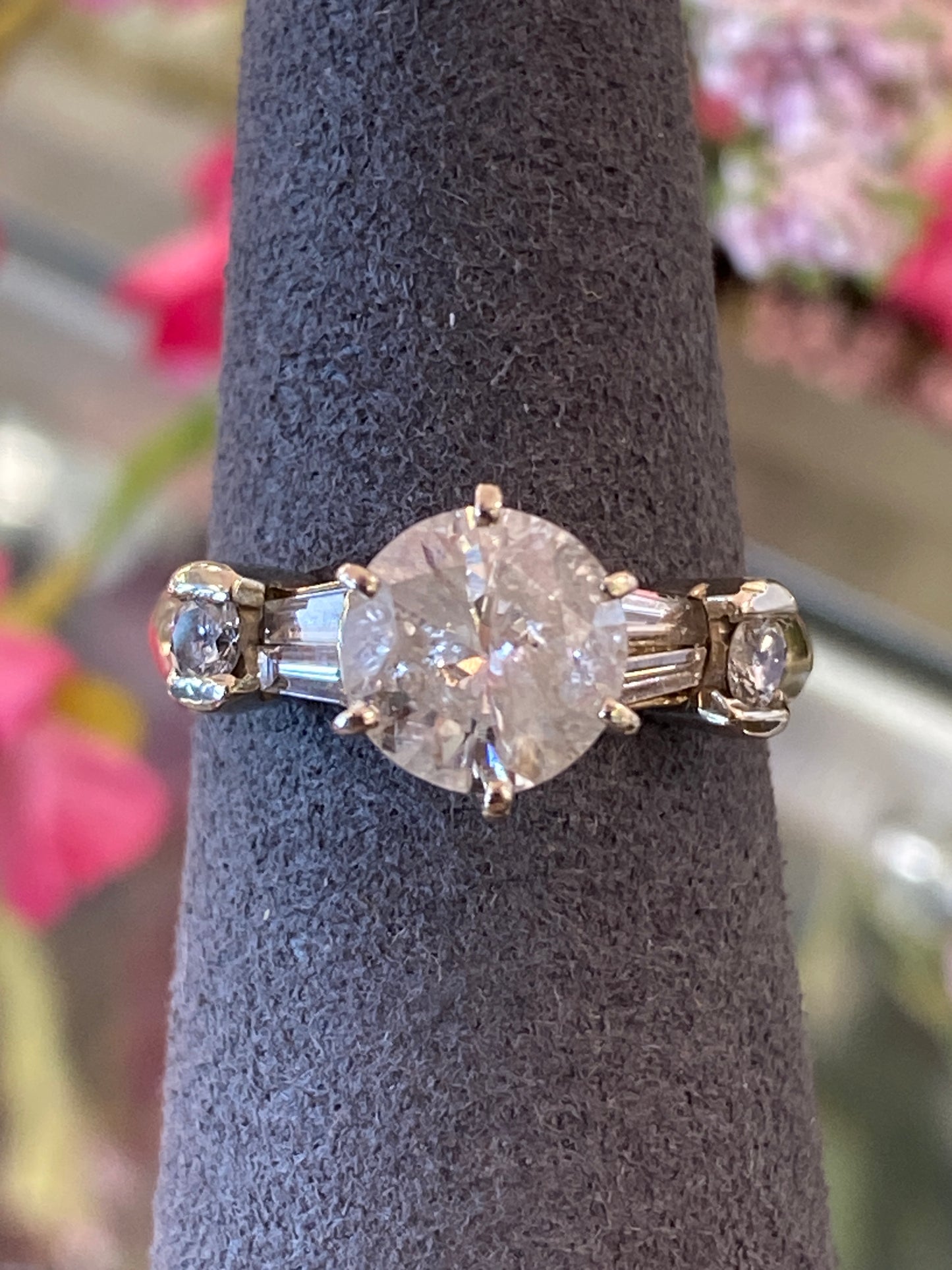 14k Yellow Gold Diamond Engagement Ring