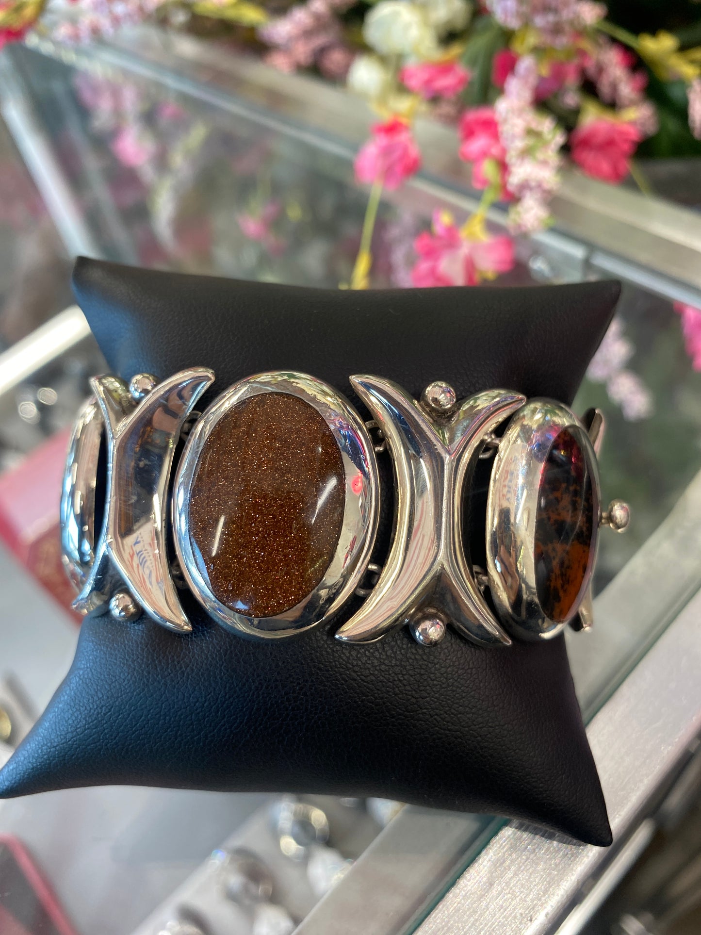 Silver Bracelet With Colored Stones