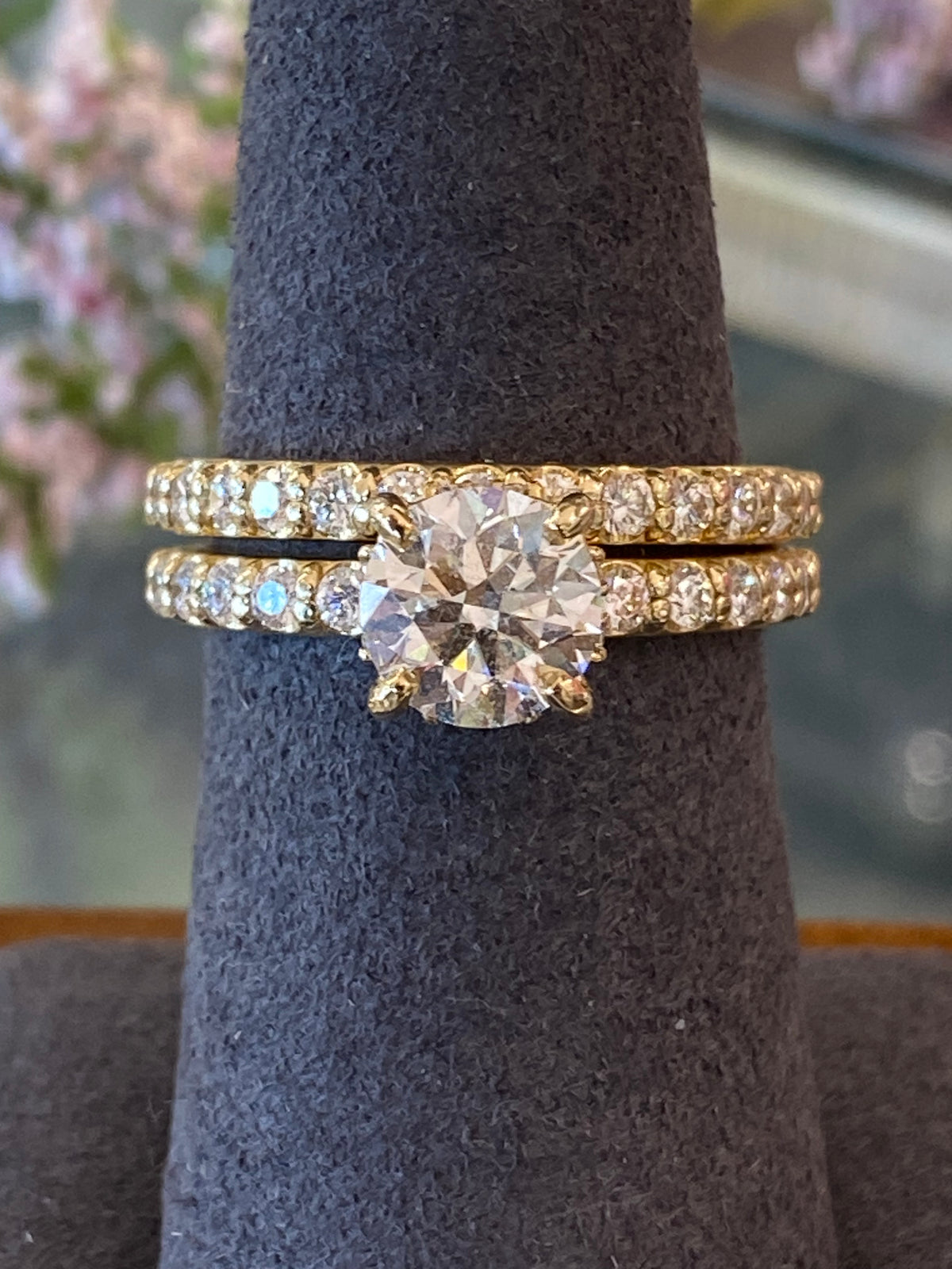 14k Yellow Gold Diamond Wedding Set