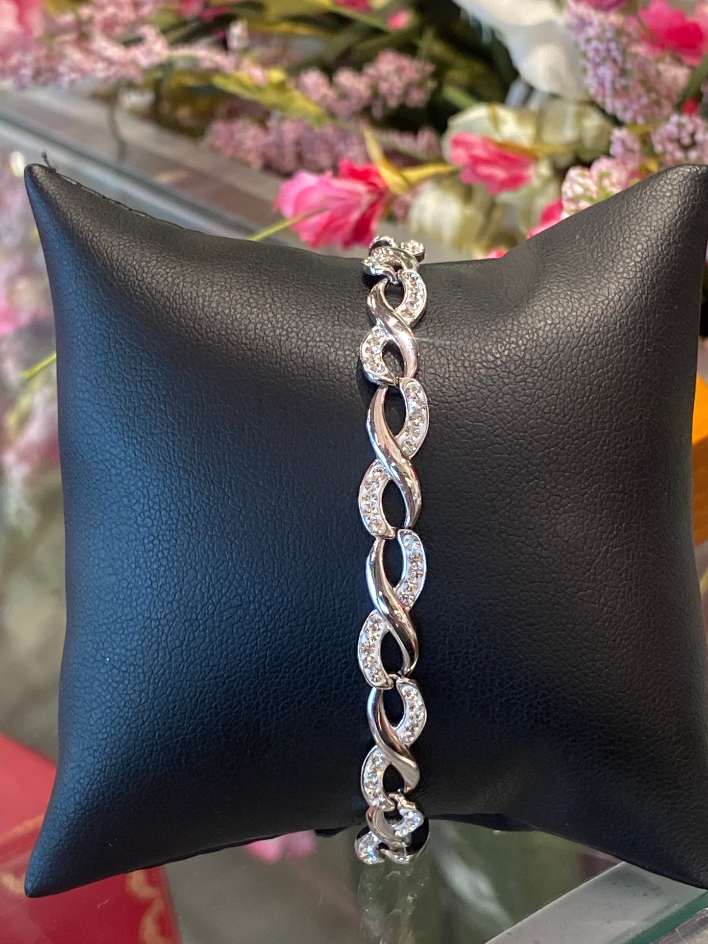 Silver Bracelet With CZ Stones