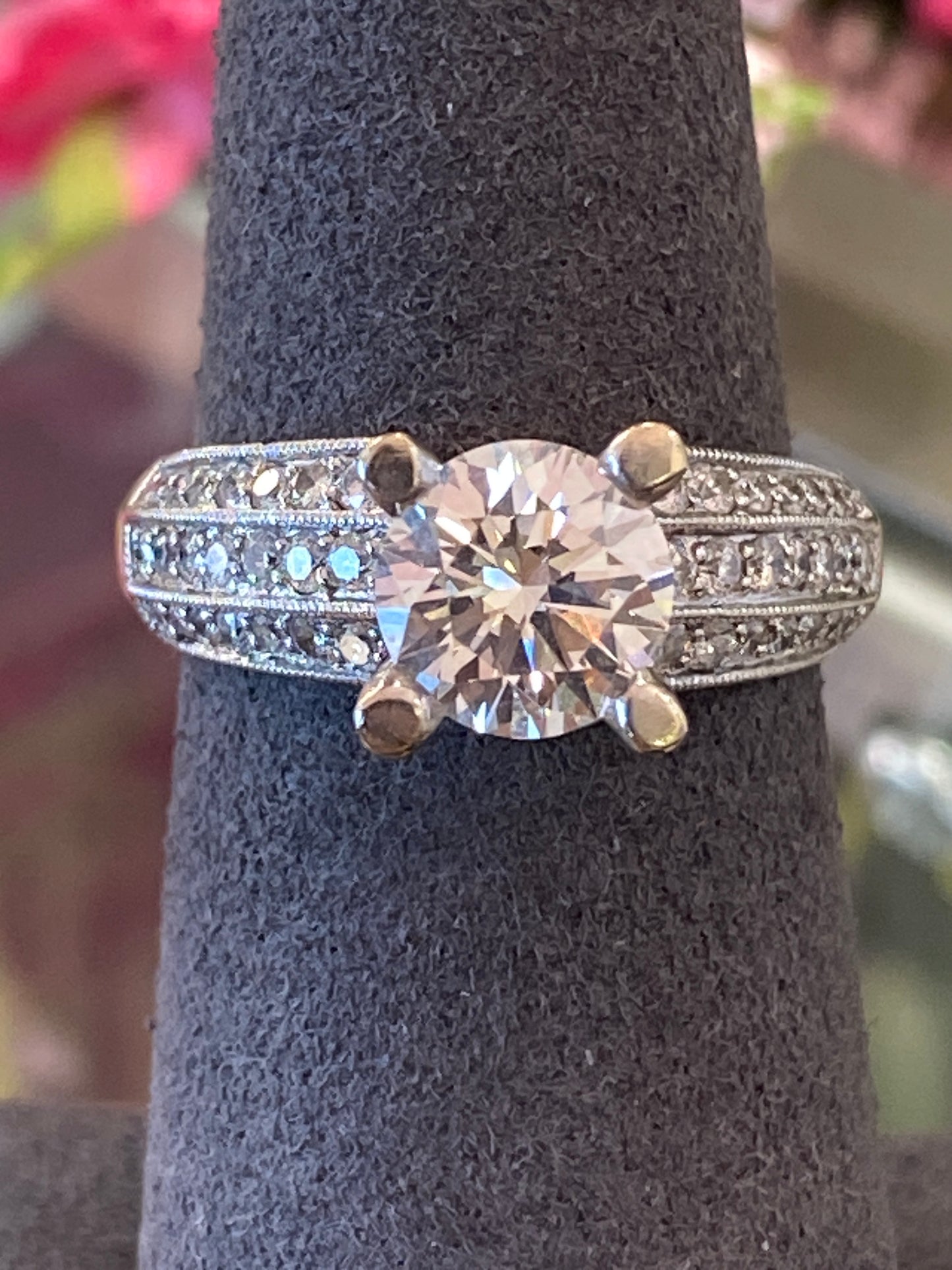 14k White Gold Diamond Engagement Ring