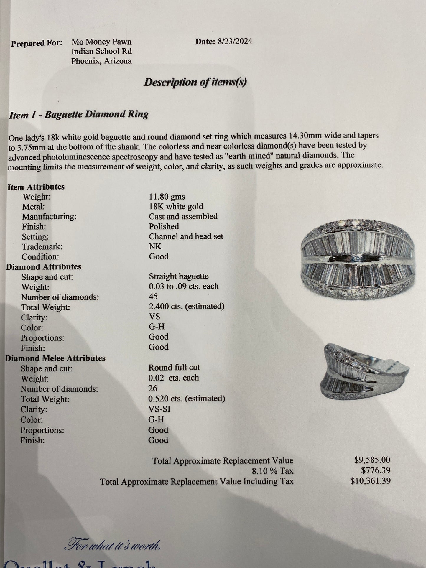 18k White Gold Diamond Band