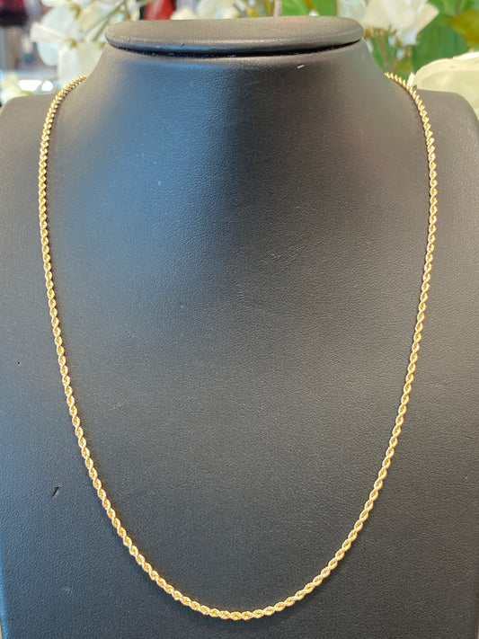 14k Yellow Gold Rope Chain