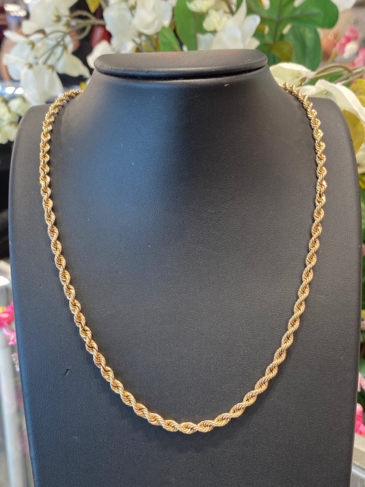 14k Yellow Gold Rope Chain
