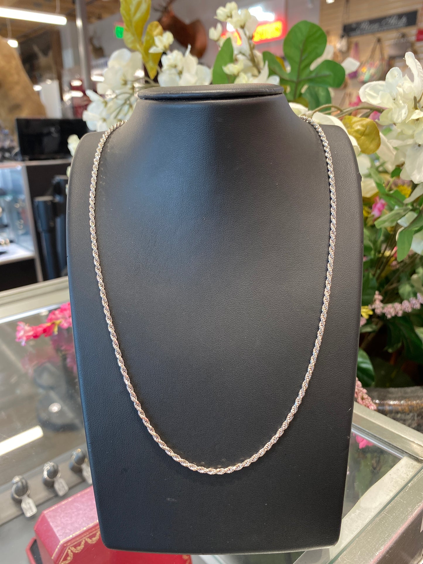 14k White Gold Rope Chain