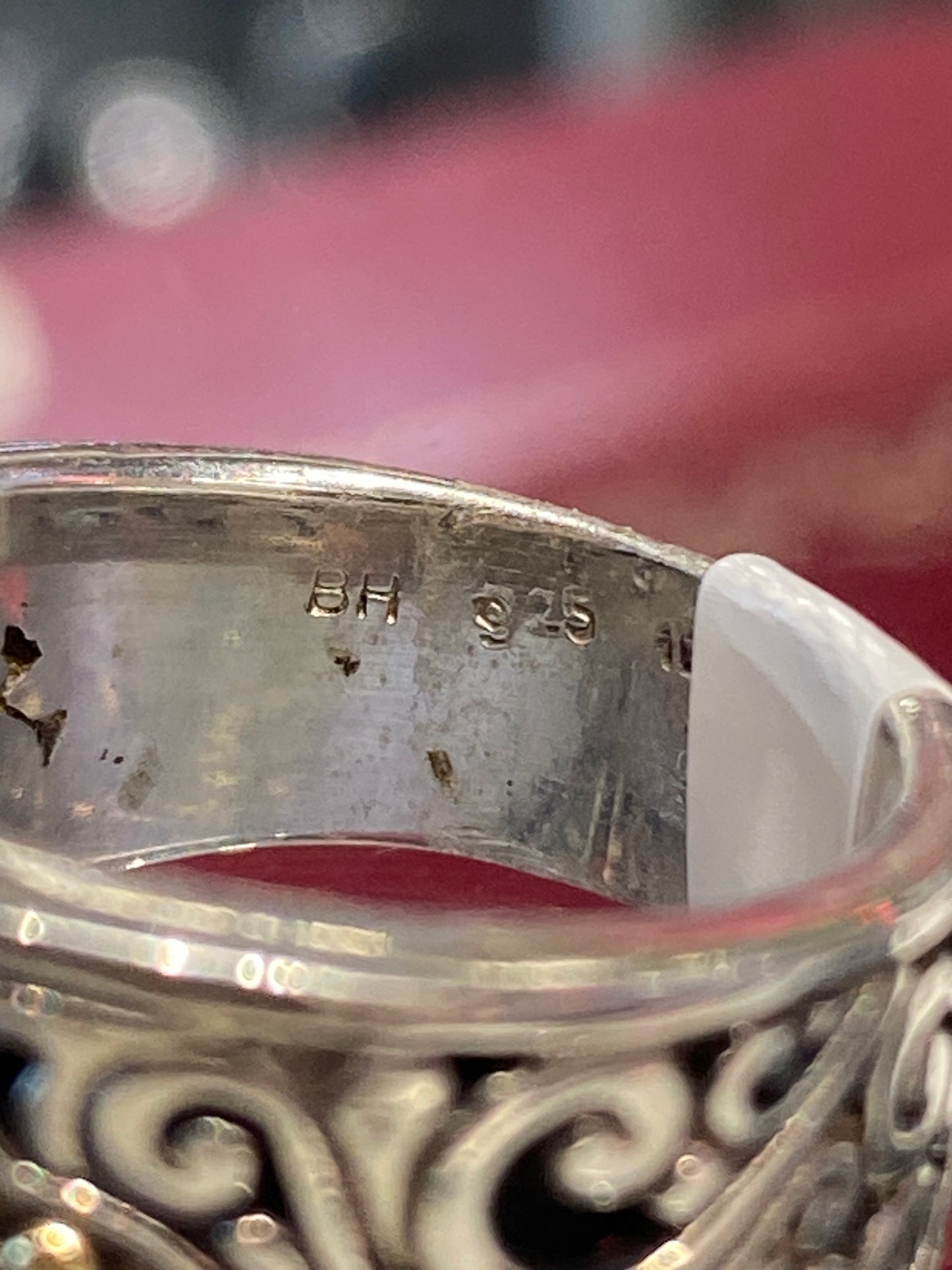 Silver Two Tone Ring With Diamonds
