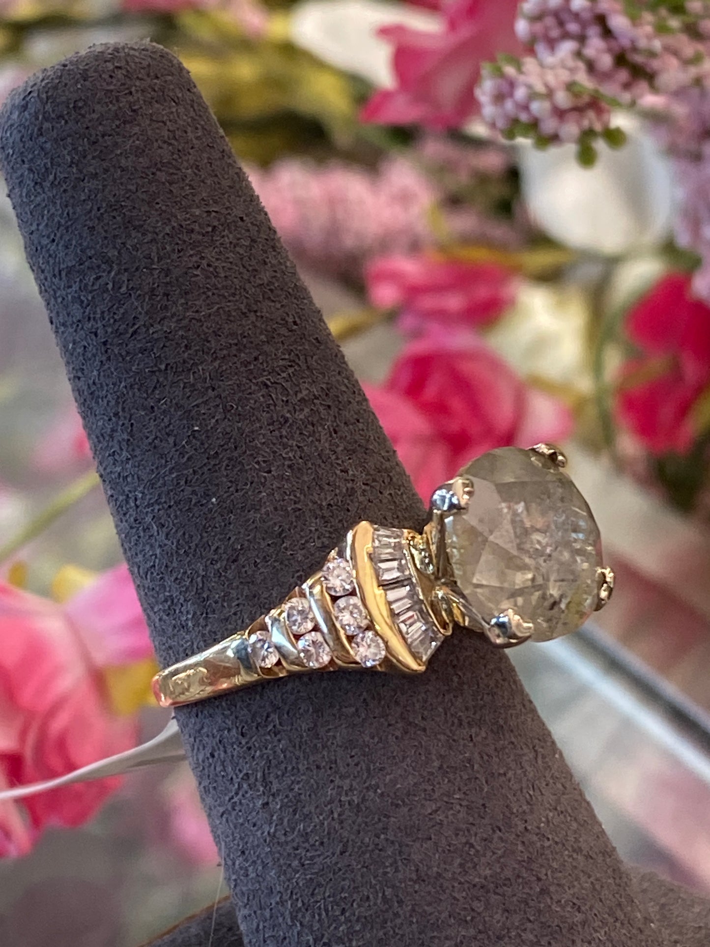 14k Yellow Gold Diamond Engagement Ring