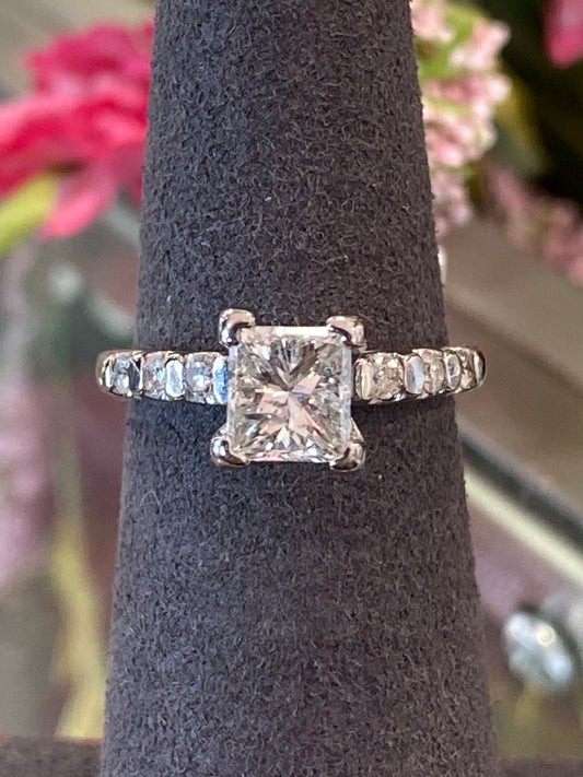 Platinum Princess Cut Engagement Ring