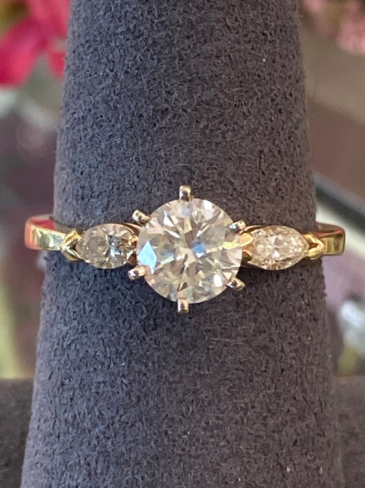14k Yellow Gold Diamond Engagement Ring