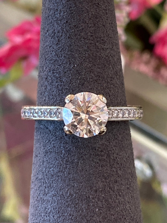 14k White Gold Diamond Engagement Ring