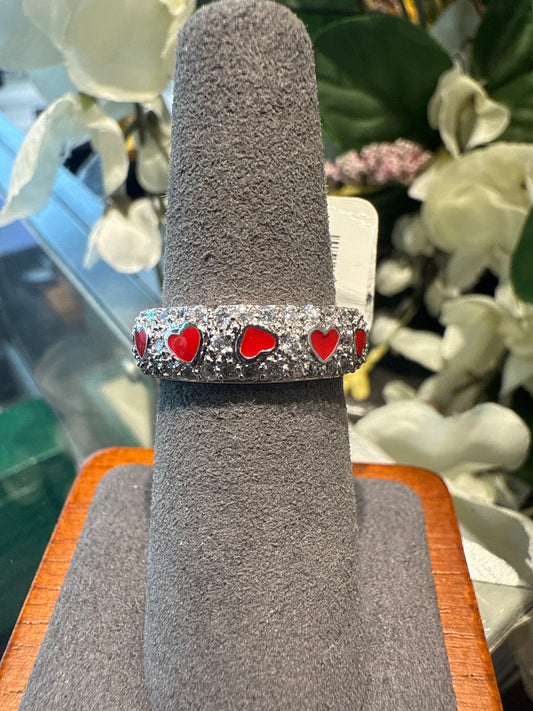 Silver heart ring
