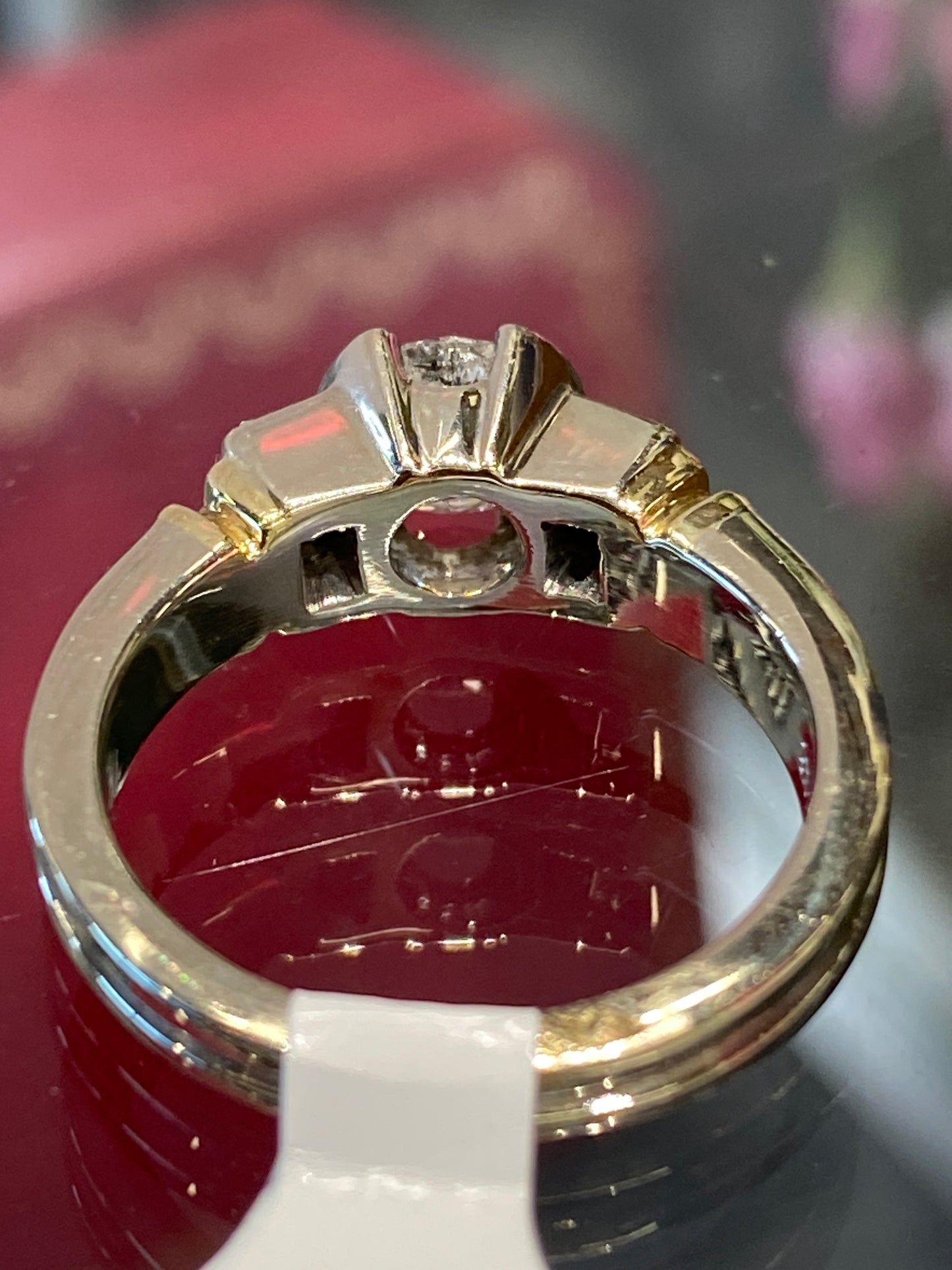 14k Two Tone Diamond Engagement Ring