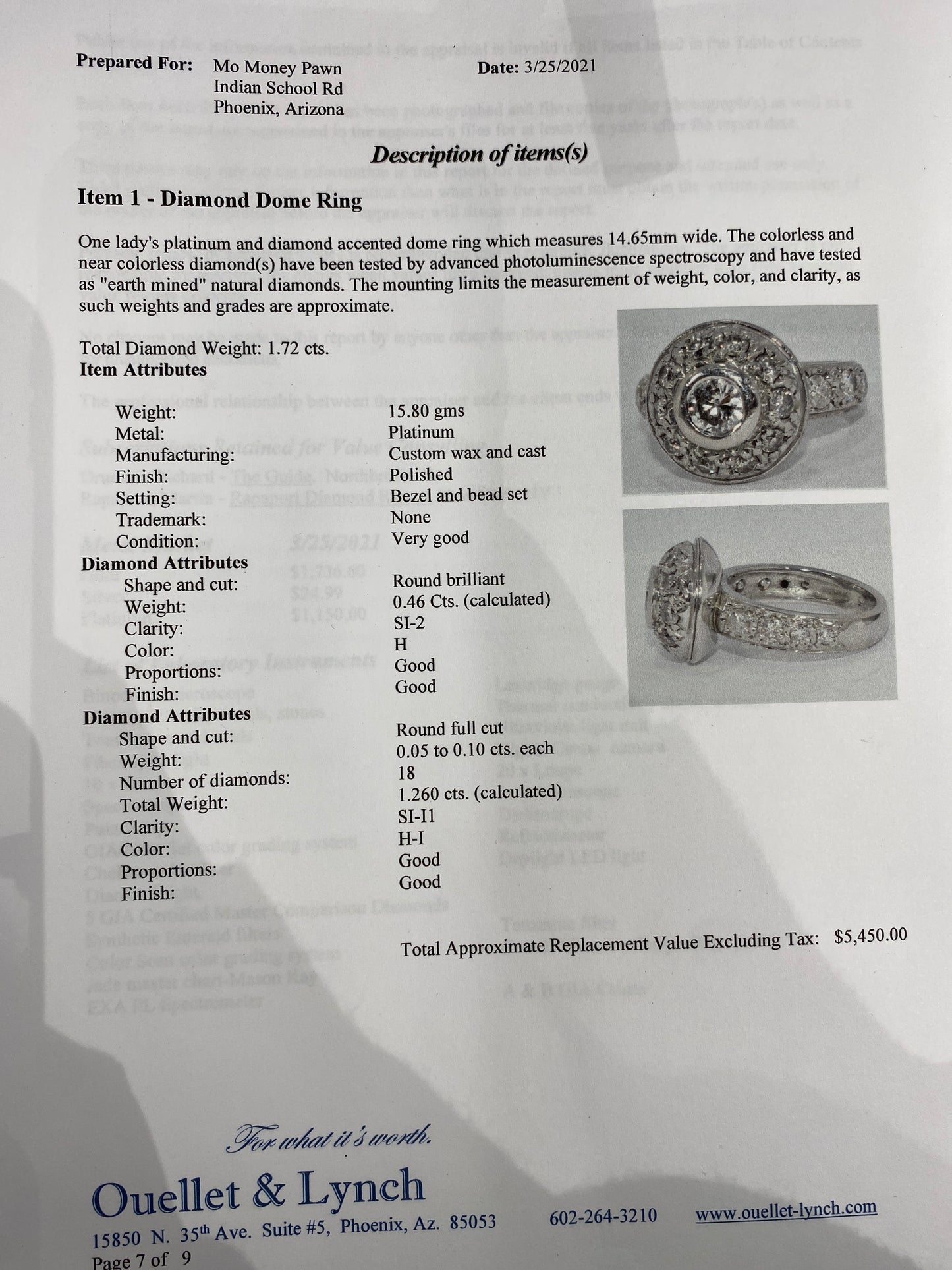 Platinum Diamond Ring